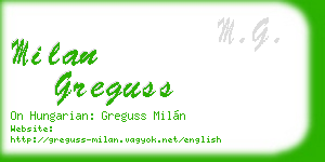 milan greguss business card